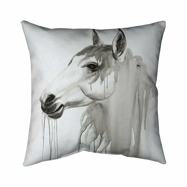 Fondo 20 x 20 in. Beautiful White Horse-Double Sided Print Indoor Pillow FO2793606